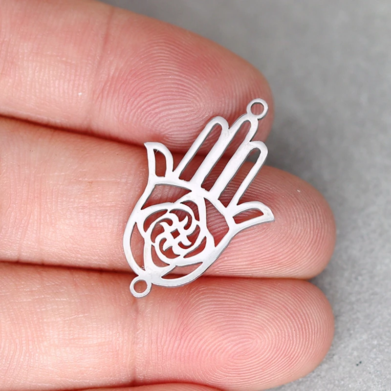 

3 шт. Хамса рука фатимида маккинтоша розовые подвески из нержавеющей стали подвески Искусственные серьги ожерелье