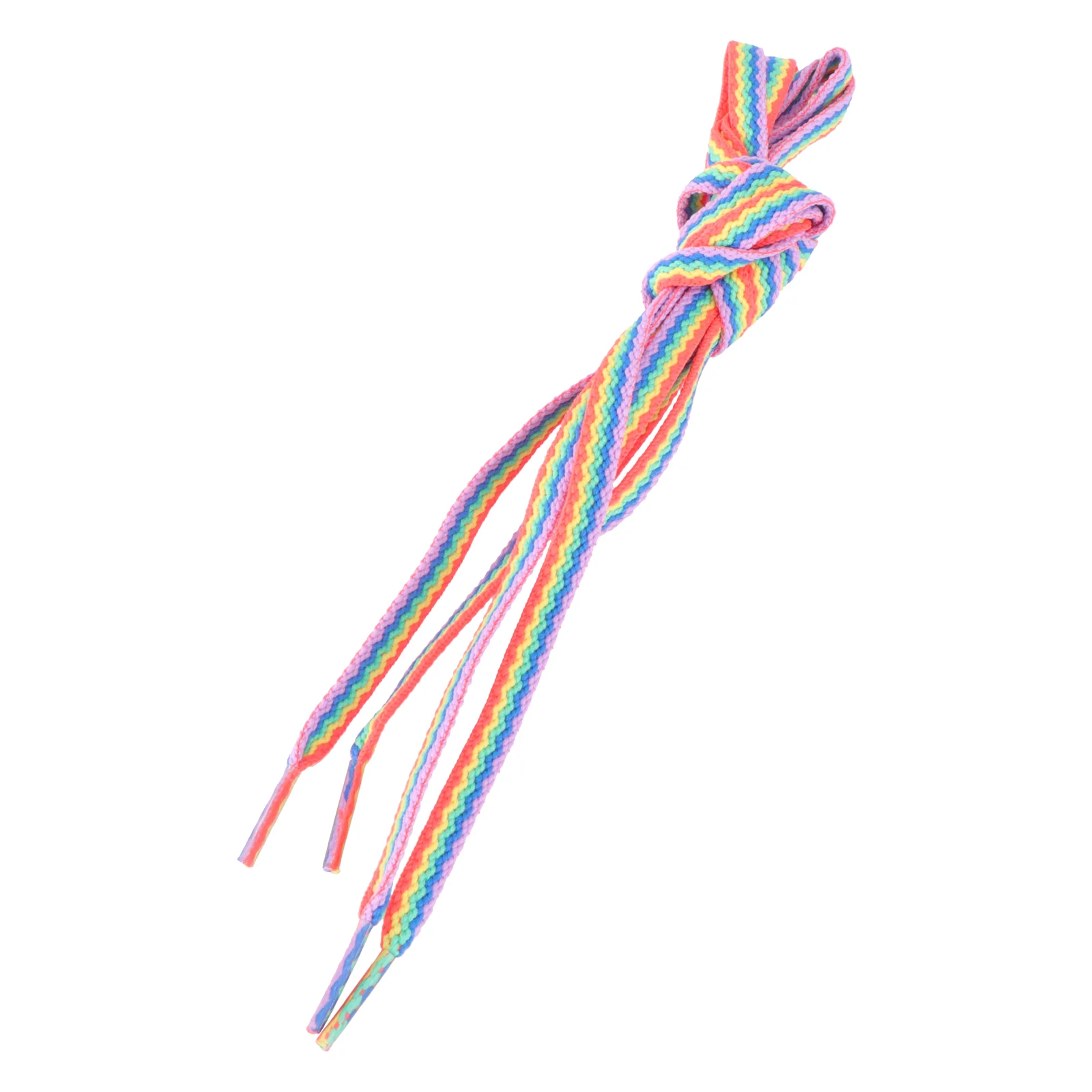 

Rainbow Laces Flat Shoelaces Sneakers Tie Kids Casual Round Bright Color