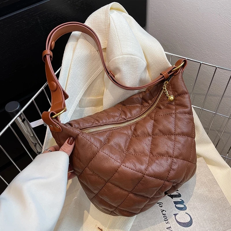 

Underarm Shoulder Crossbody Messenger Bags 2022 Summer Soft Padded Quilted Women's Designer Handbag Luxury Brand Purse