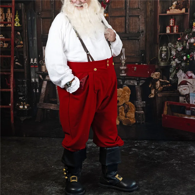 Gaono Women Men Adult Santa Claus Costume Christmas Bib Suspender Jumpsuit Christmas Costumes Party Fancy Dress Cosplay Clothing