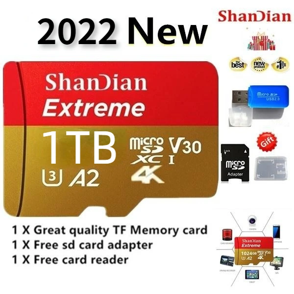 

Newest512GB 1tb100% высокоскоростной большой емкостный флэш-накопитель Micro SDMicro SDH MicroSD SDHC карта 10 UHS-1TF карта памяти + кардридер
