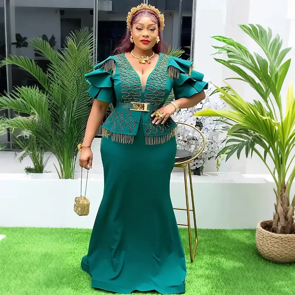 Африканские свадебные платья больших размеров для женщин элегантное осеннее