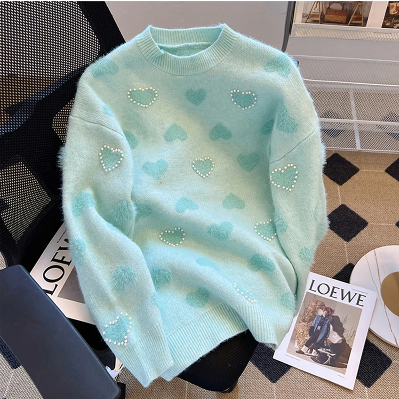 Новинка 2024 осенне-зимний женский свободный пуловер свитер высокого качества