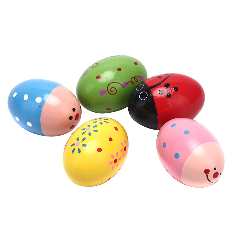 

Kids 2019 Wooden Baby Music Toys Children Random Colors Wooden Sand Eggs Instruments Percussion sands Musical Toys