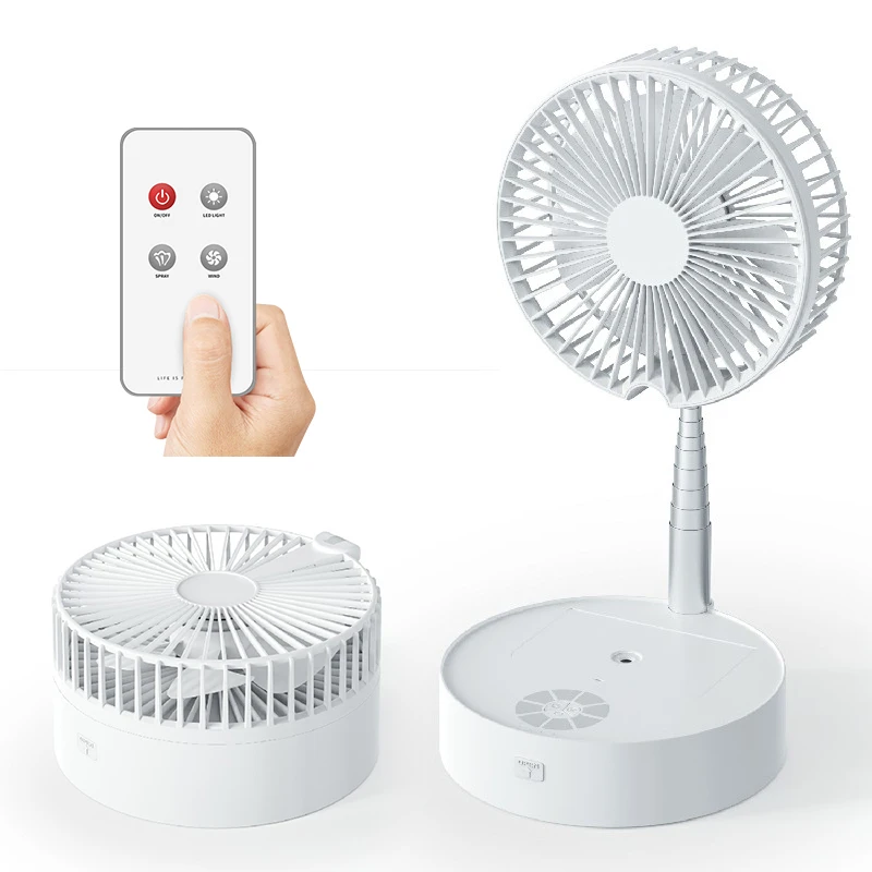 Portable Table Fan Remote Control Rechargeable Desk Electric Floor Fan Humidifier Electric Fans Cooling Fan Home Office Outdoor