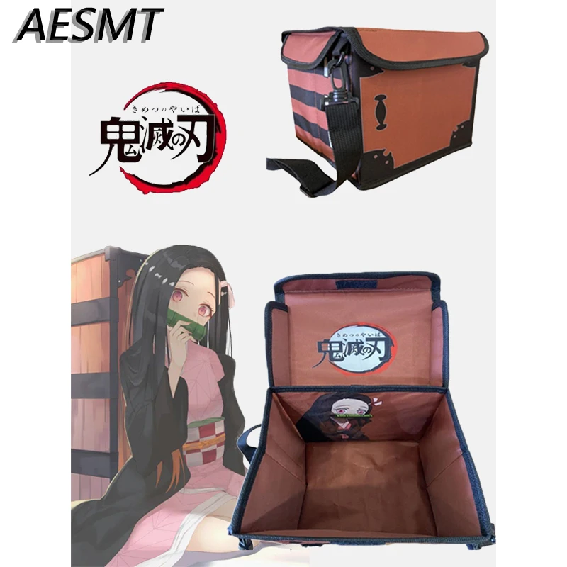 Demon Slayer Backpack Kimetsu No Yaiba Kamado Nezuko Box Anime Printing Foldable Creative Backpack Cosplay Prop Gifts