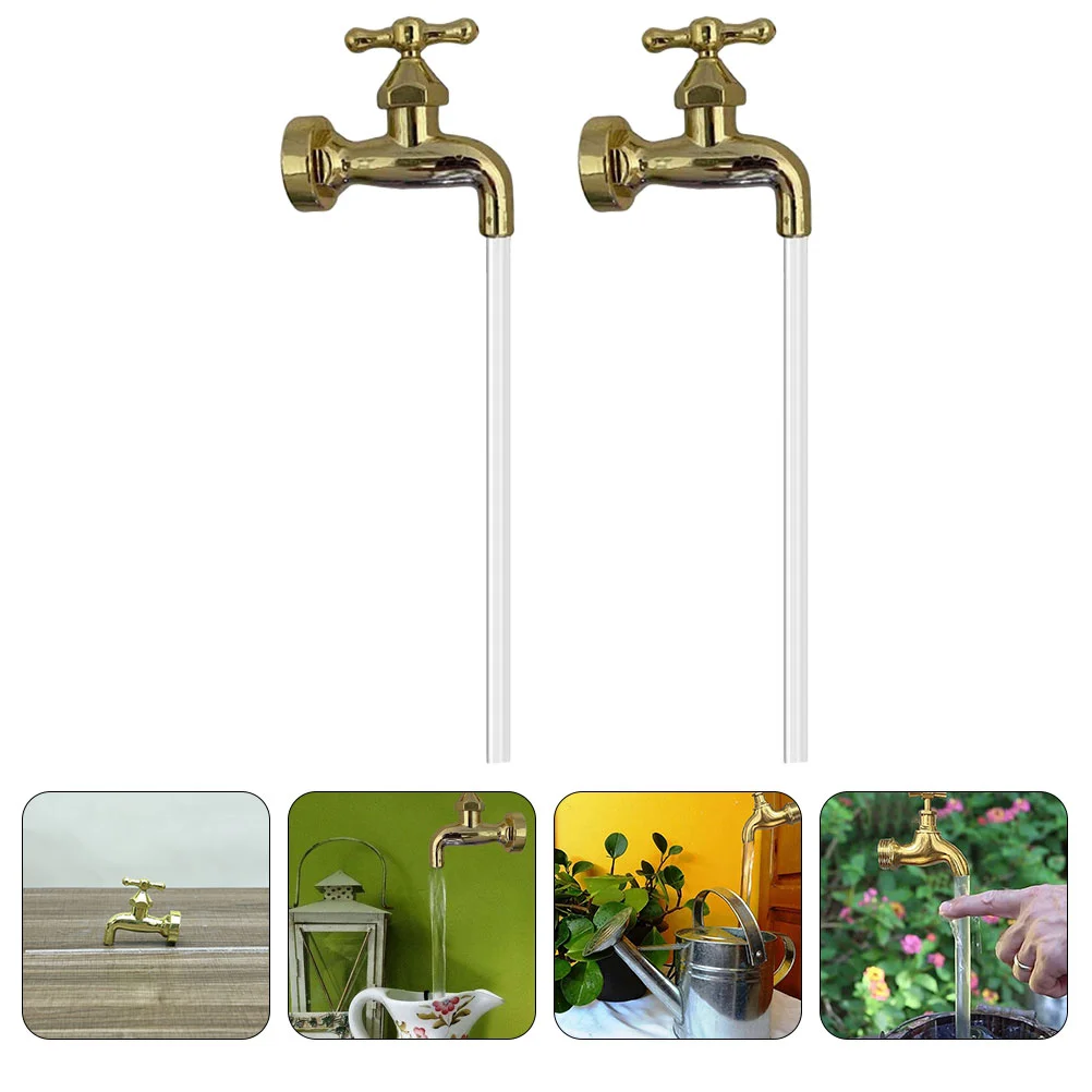 

2 Sets Water Spigot Invisible Flowing Fountain Garden Decor Outdoor Decorative Delicate Craft