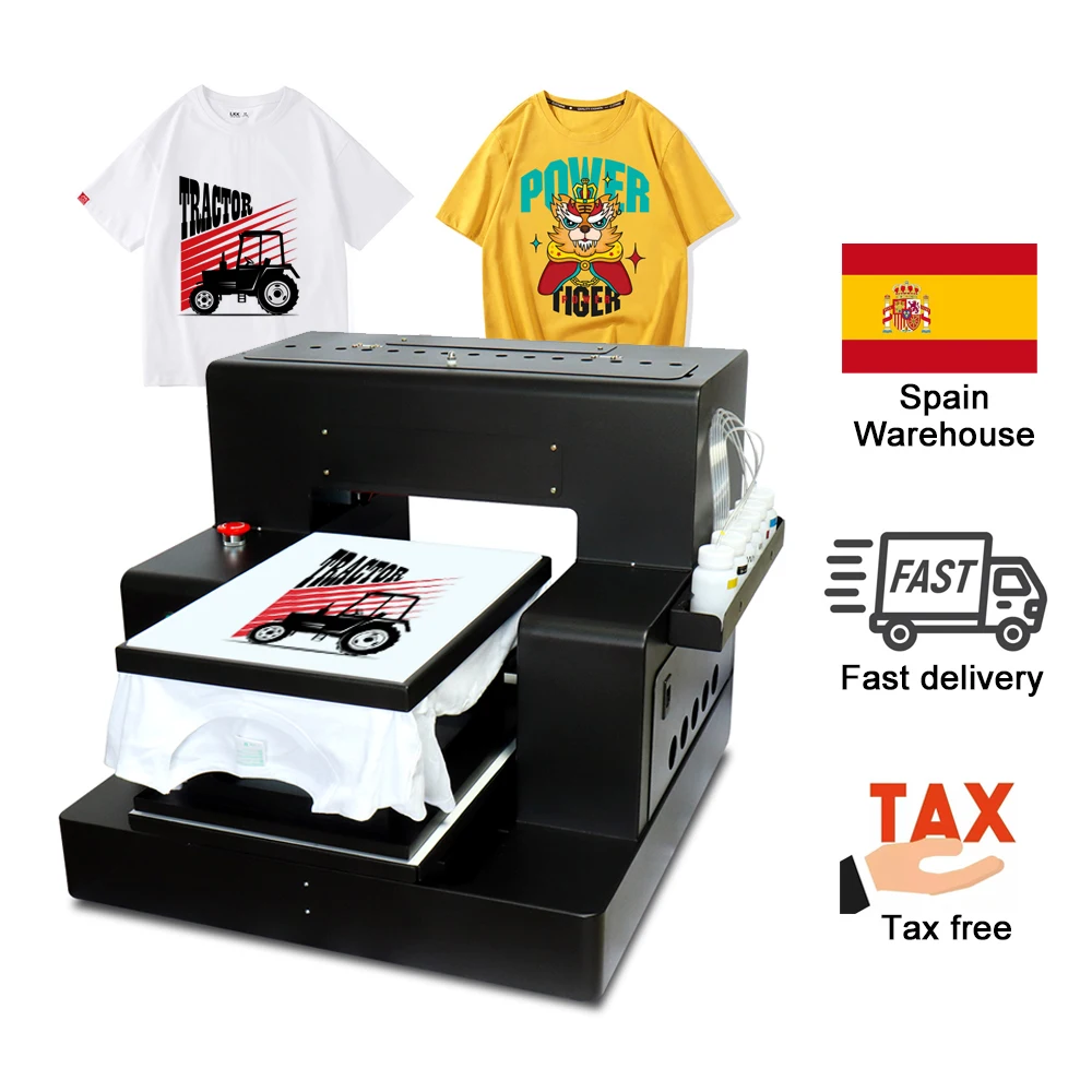 

DTG Flatbed Printer A3 for Tshirt Textile Clothes Printing Machine Garment A4 Flatbed Printer For Dark and Colored T-shirt Print