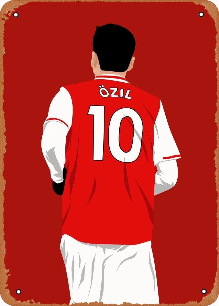 Мультяшный спортивный постер Mesut Ozil 8x12 дюймов ретро винтажный металлический знак