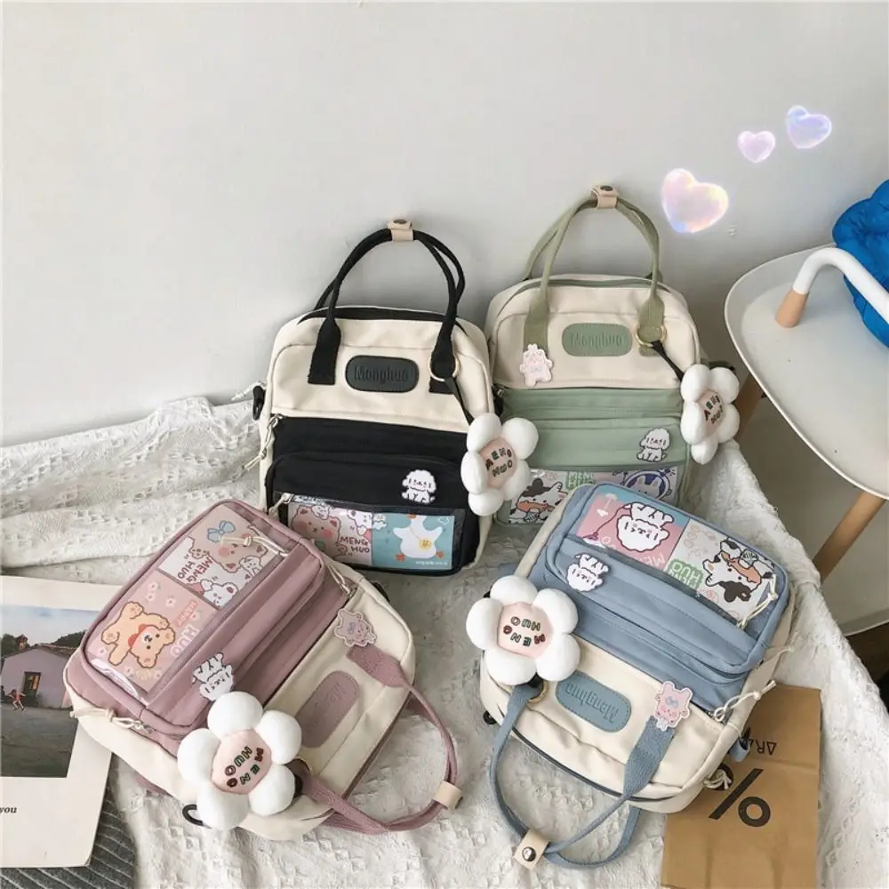 

Waterproof Cute Backpack New Large-capacity Nylon Messenger Bag Zipper Travel Rucksack Teenage