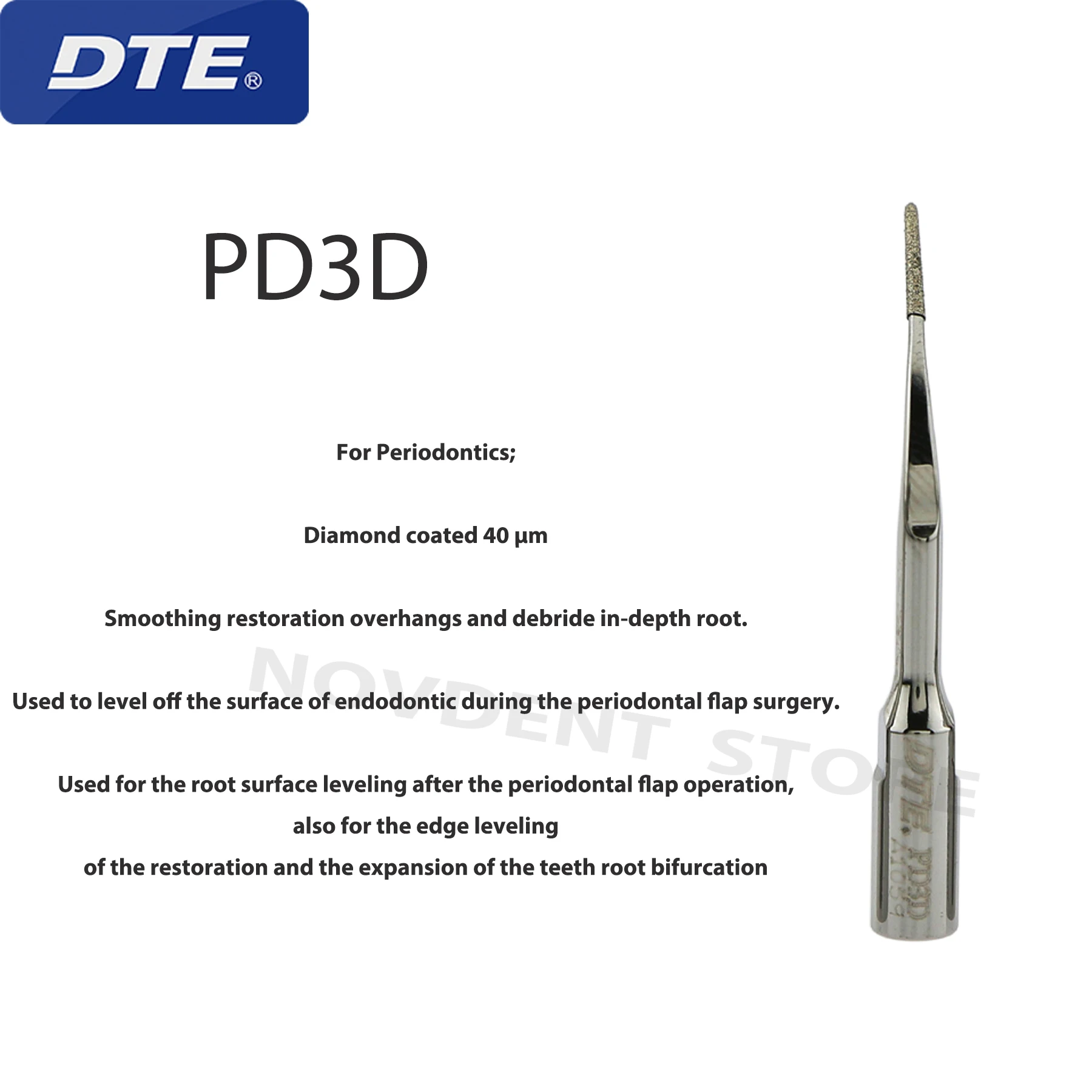 PD3D Woodpecker DTE стоматологический ультразвуковой скалер с алмазным покрытием