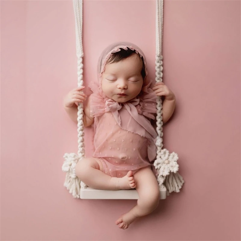 

Newborn Photography Props Accessories Baby Swing Chair Wooden Rainbow Babies Furniture Fotografia Infants Photo Shooting Studio