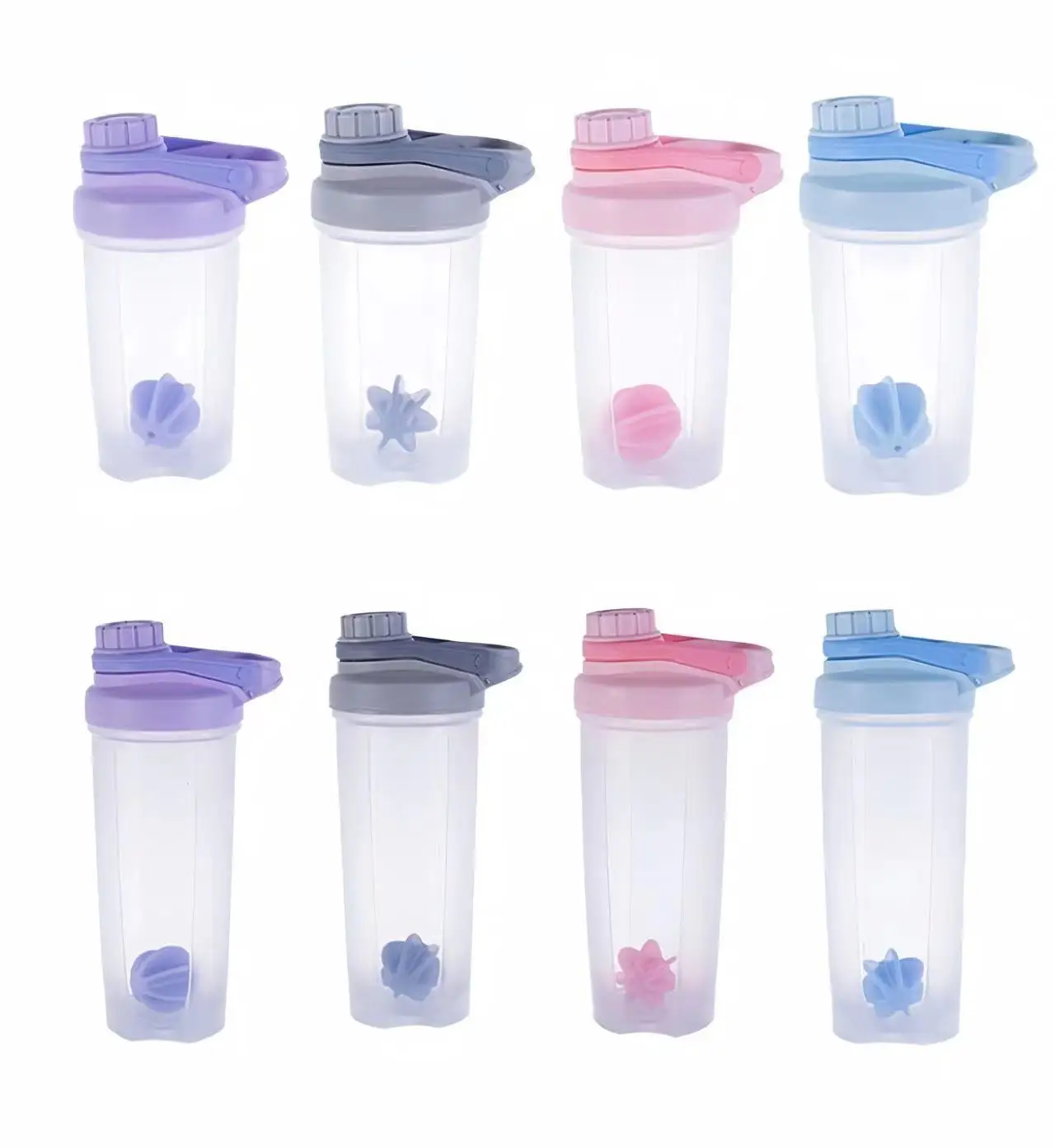 500/700ML Blender Shaker Bottle with Whisk Ball BPA Free Pla