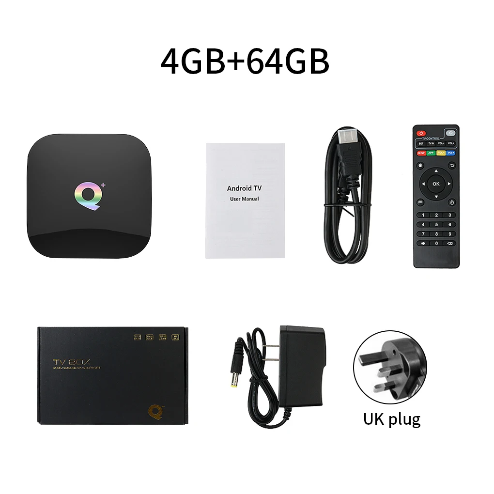 

Quad Core Top Box 6k Media Player Set for Android 9 0 2 USB Television Receiver TV Box AU Plug 4GB 64GB