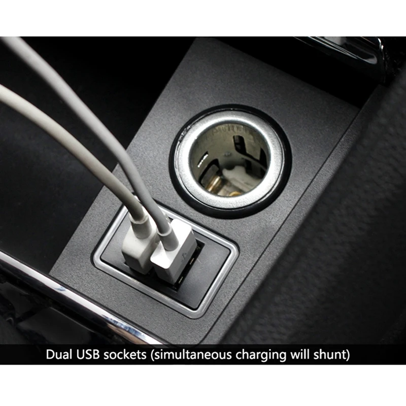 Автомобильное зарядное устройство с двумя USB-портами для Skoda Kodiaq 2017-2020