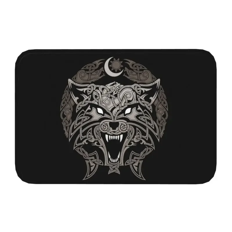 

Personalized Ragnarok Wolves Doormat Mat Anti-Slip Norse Mythology Viking Fenrir Wolf Bath Kitchen Bedroom Rug Carpet 40*60cm