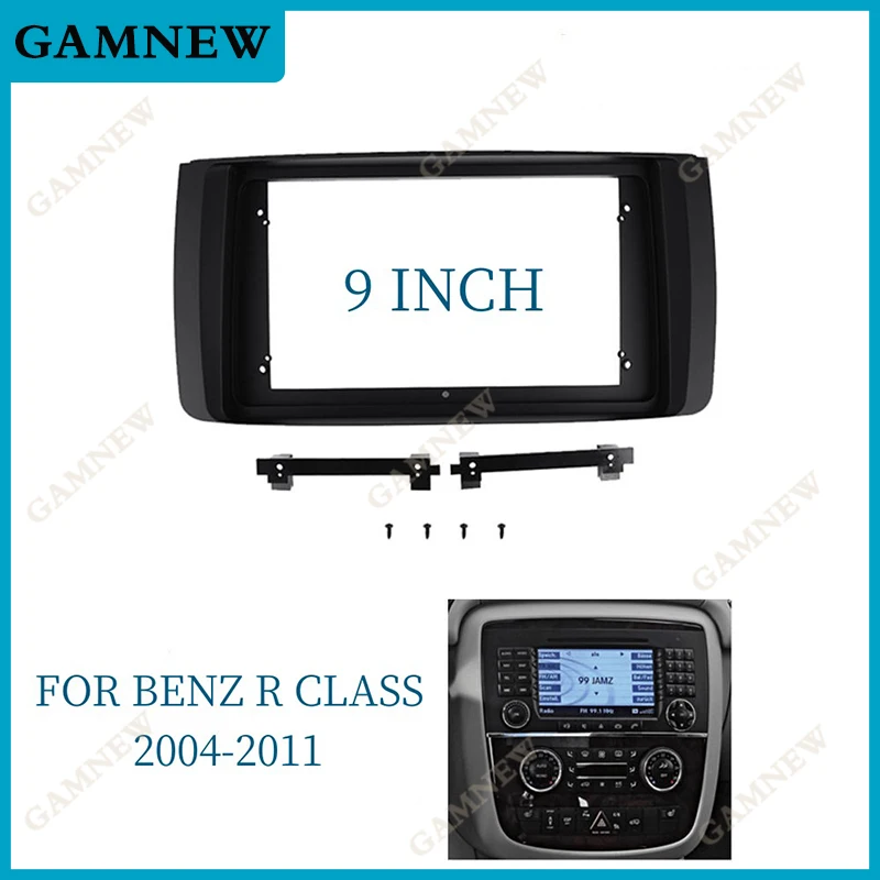 

Car 2Din Audio Stereo Face Plate Fascia Frame For Mercedes-Benz R-series 9" Big Screen Radio Panel Dash Mount Refitting