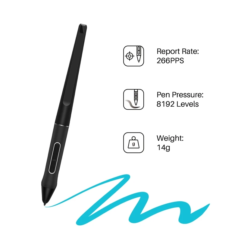 

PW517 Digital Pen Ergonomic Touch Stylus Tablet Drawing Pen for HUION Kamvas13 22 12 GS1562/GS1161/GS2201/GT2202 GS1331