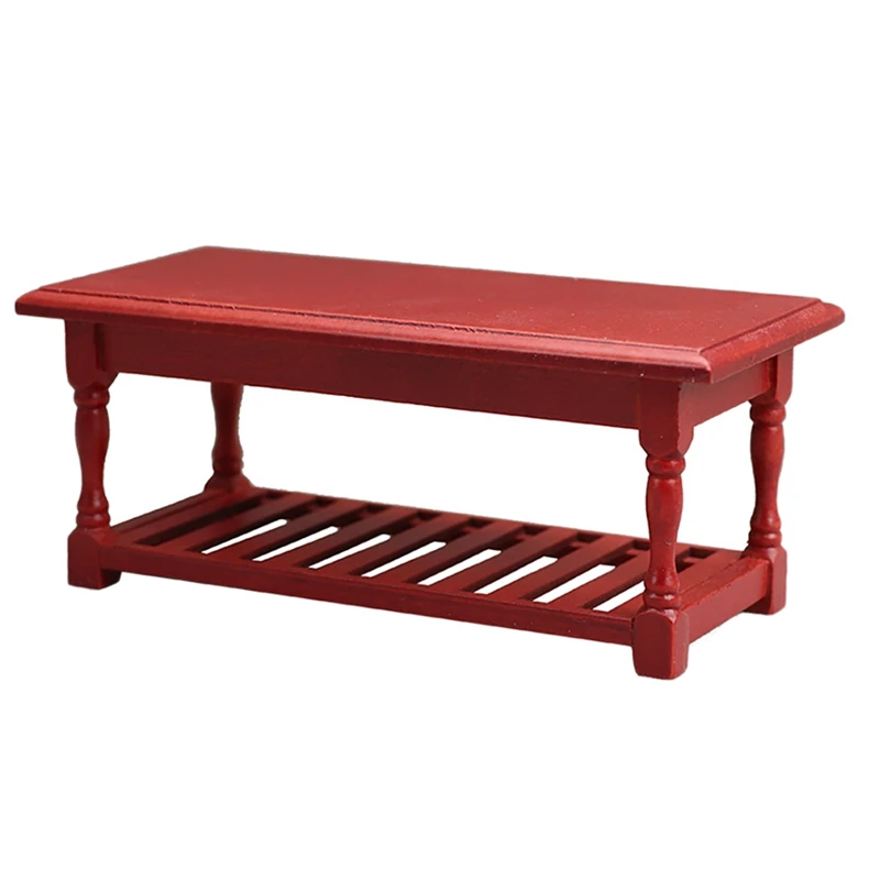 

1/12 Dollhouse Miniature Mini Wooden Coffee Table Simulation End Table Furniture for Doll House Decoration Accessories