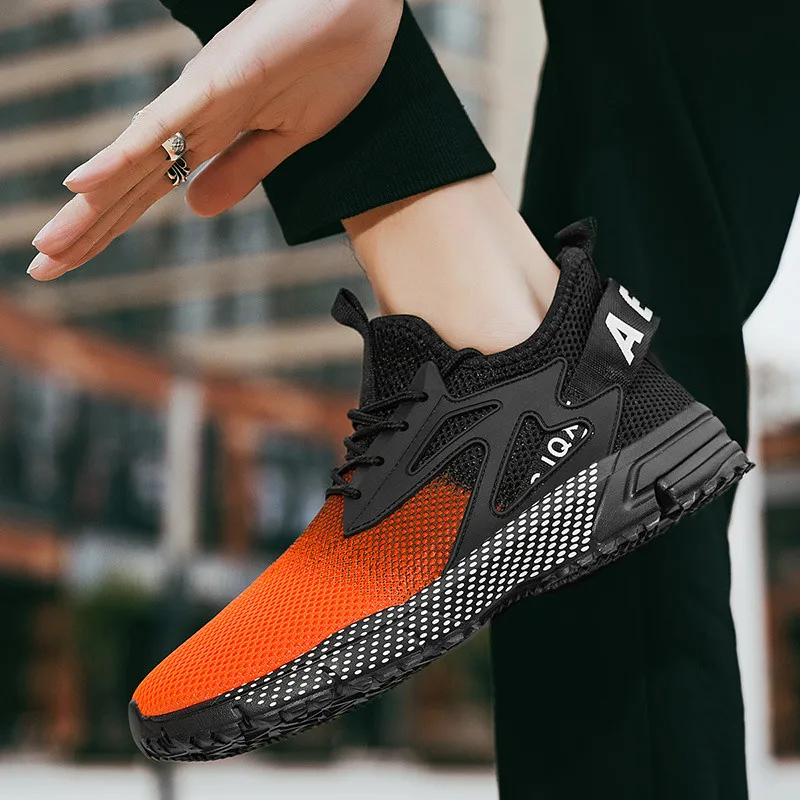 Plus Size 40-47 Fashion Lace-up Breathable Men's Running Shoes Anti-slip Casual Sneakers For Men Comfortable Mens Sports Shoes