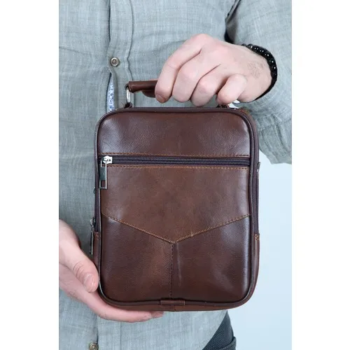 Мужская сумка из натуральной кожи со стальным корпусом и ремешком среднего размера от AliExpress RU&CIS NEW