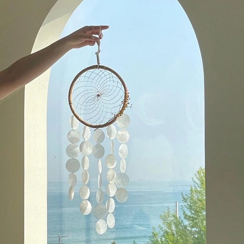 

INS Korean style natural shell dream catcher wind chimes simple and minimalist wall hangings homestay soft props