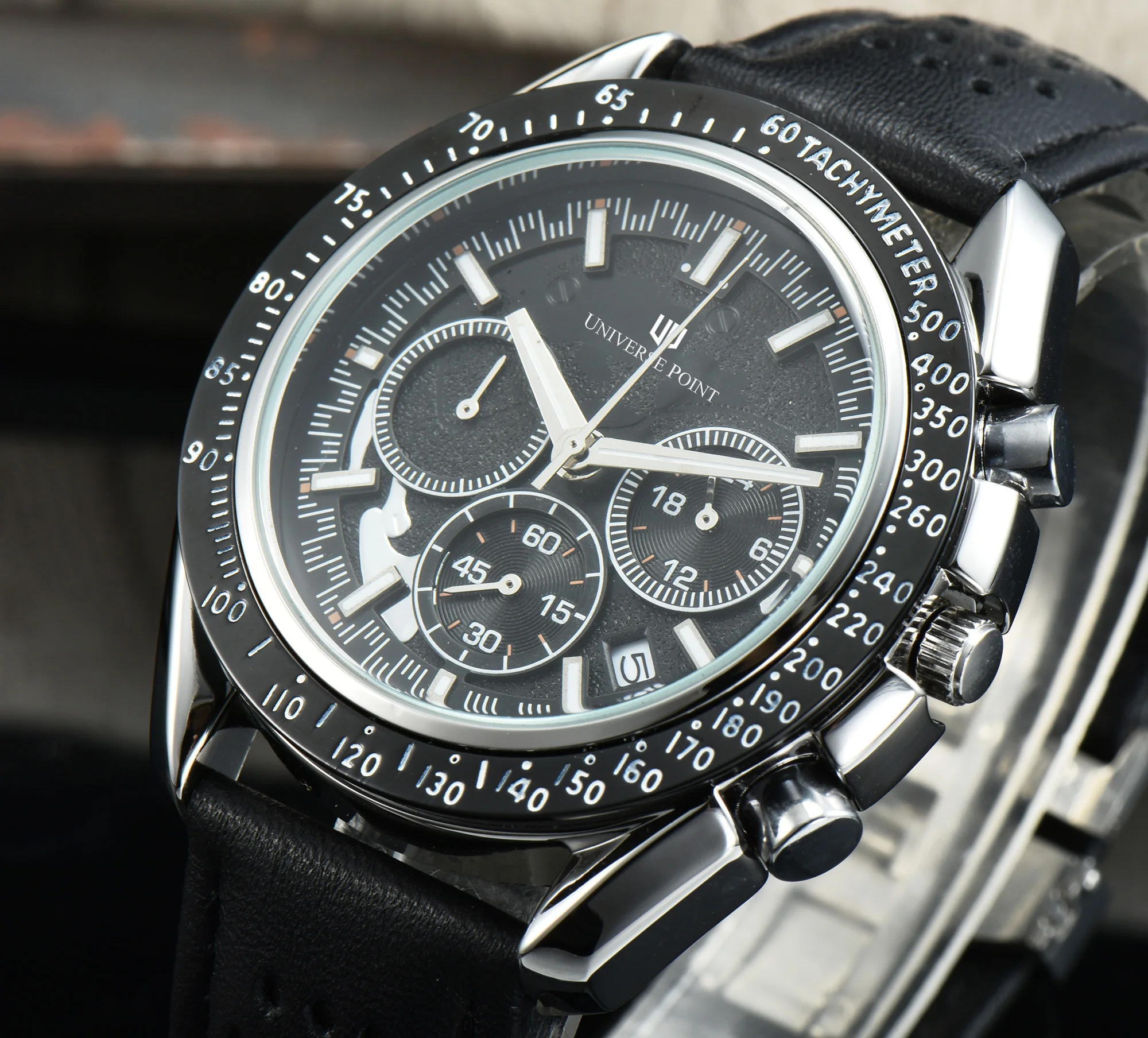 

2022 Luxury Brand Watch Three Eyes Multifunctional Waterproof Leather Business Casual Date Chronograph Watch