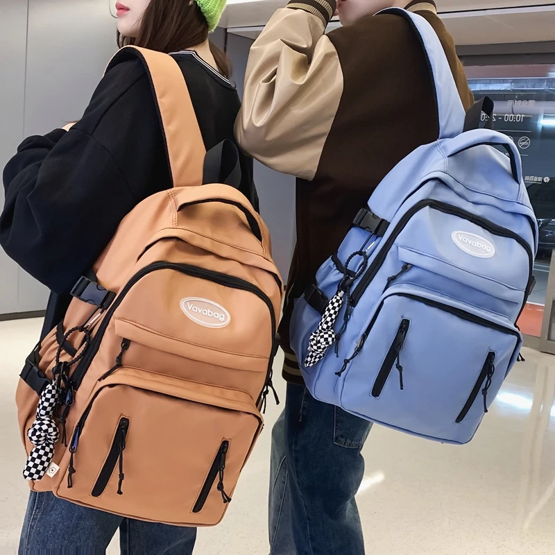 

New Preppy Multi-Pockets Women Backpack Large Capacity Waterproof Nylon Travel Book Bag Unisex Schoolbag For Teenager Mochila