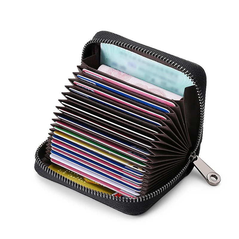 ID Cards Holders Bank Credit Luxury Card Cover Anti Demagnetization Coin Pouch Wallets Bag Business Zipper Card Holder Organizer