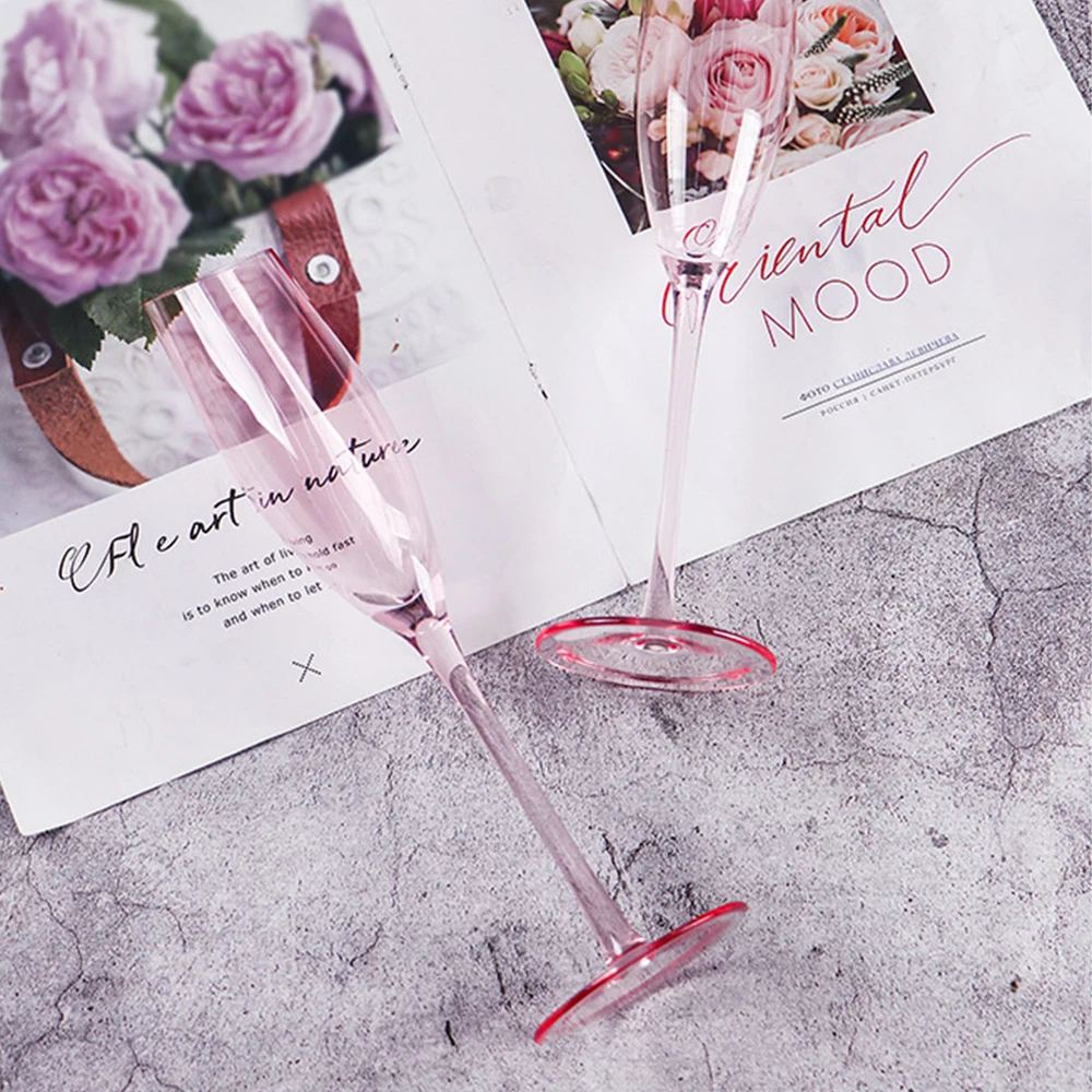 (Логотип может быть выгравирован) Розовый высококачественный хрустальный бокал