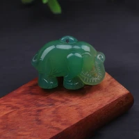 natural green chalcedony hand carved elephant pendant fashion boutique jewelry men and women agate necklace gift accessories