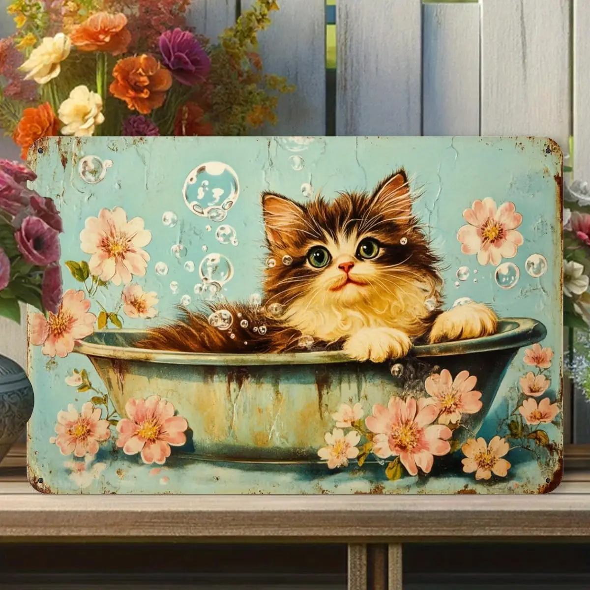 

Винтажная металлическая вывеска для ванной