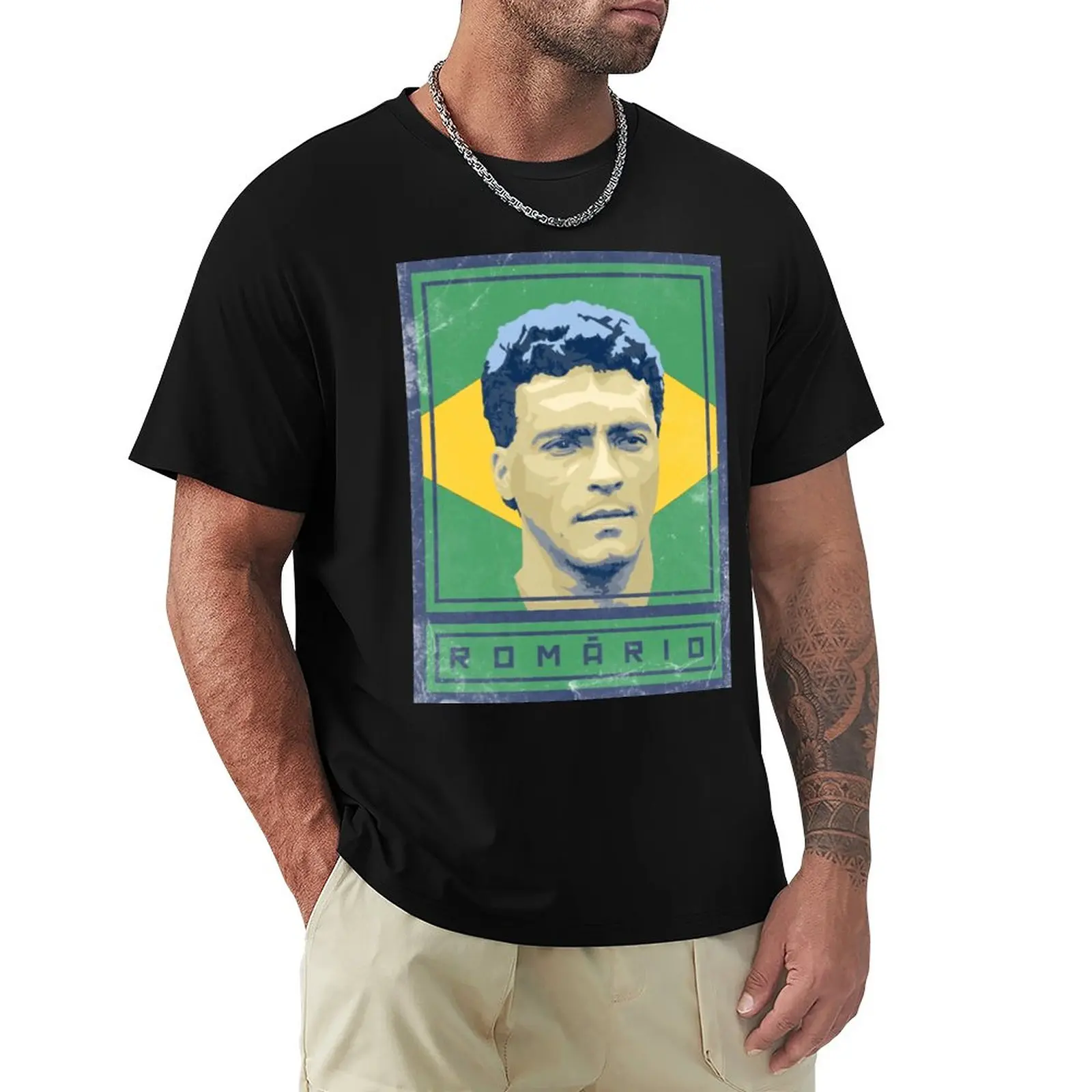 

Brazil 5 Romário And Romario And Farias Football Player Movement Tshirt Funny Graphic Title Fitness top Quality USA Size