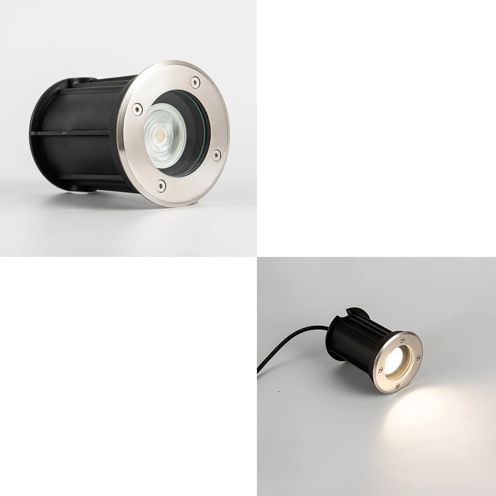 Lámpara subterránea led de aluminio IP65 para exteriores, foco GU10 para porche, accesorio de luz subterránea