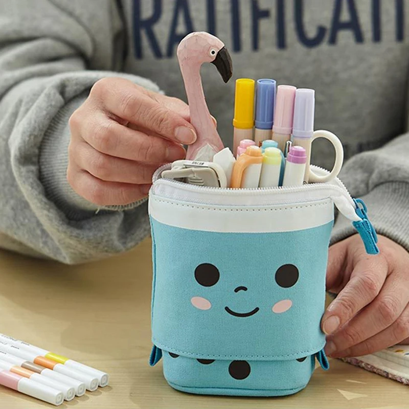 

Creative Retractable Pencil Case School Stationery Storage Bag Wave Point Kawaii Pen Case Cute Pen Holder Gifts for Kid Pen Bags