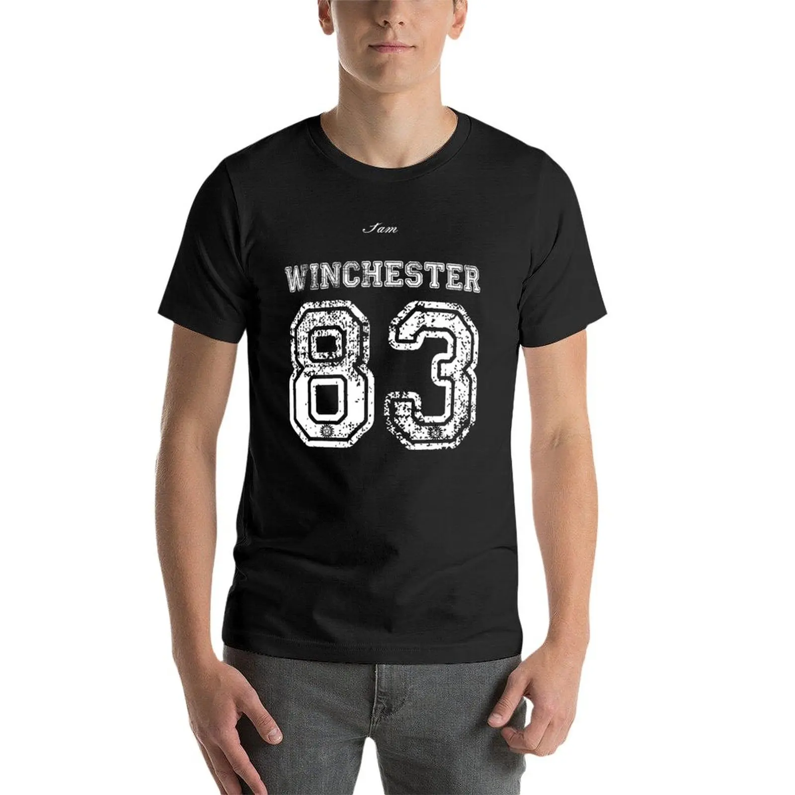 Футболка с принтом команды Sam Winchester мужская одежда черного цвета