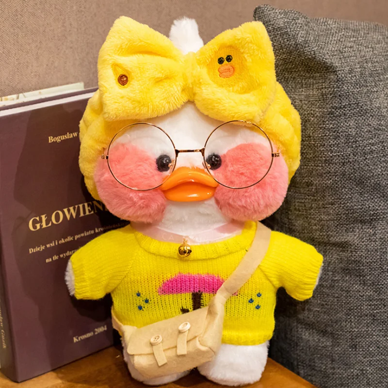 

30cm Coffee Duck Plush Toy Throw Pillow Stuffed Lucky Duck Figure Cartoon Cute Soft Animal Figure Birthday Gift for Kids Girls
