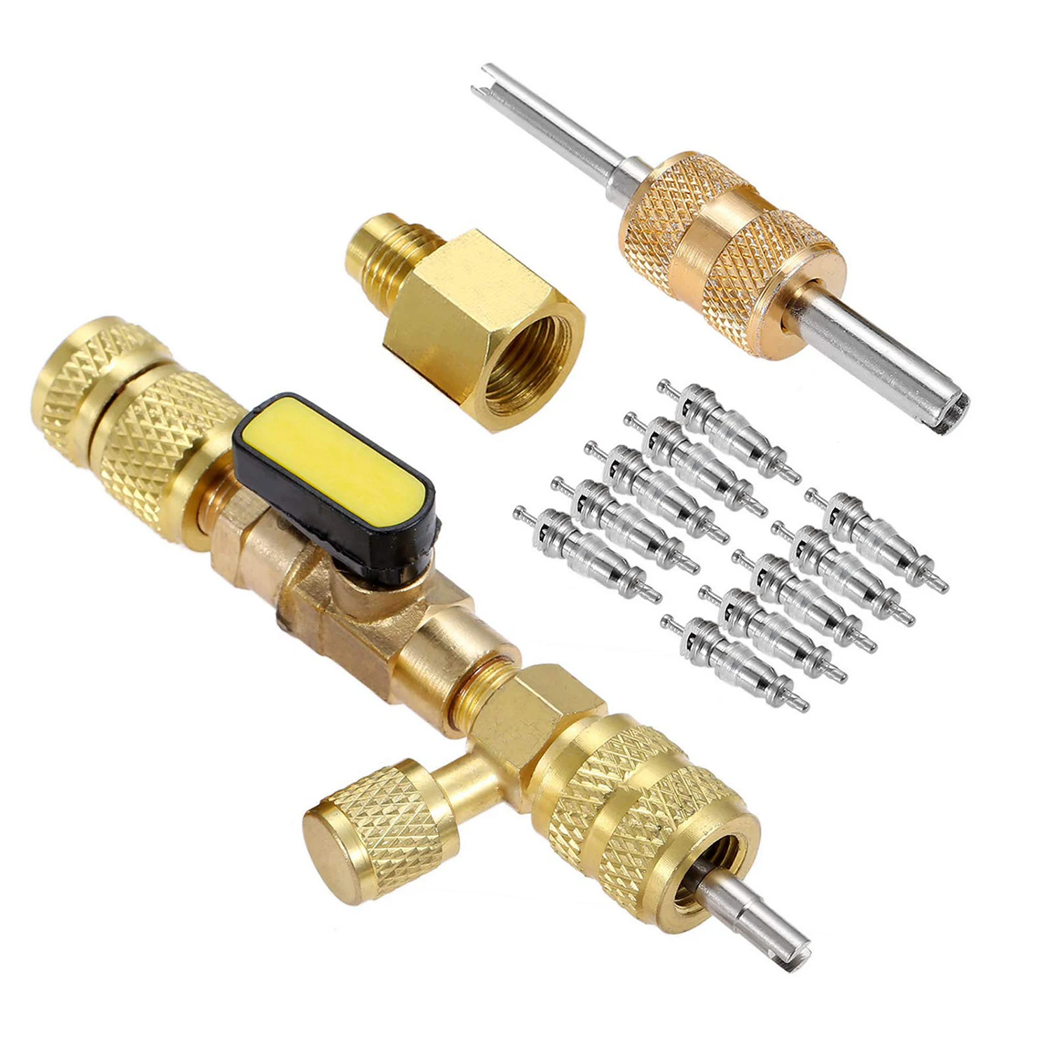 

Инструмент для снятия сердечника клапана с двойным портом SAE 1/4 и 5/16 для системы HVAC R404A R407C R134A R12 R32 R600