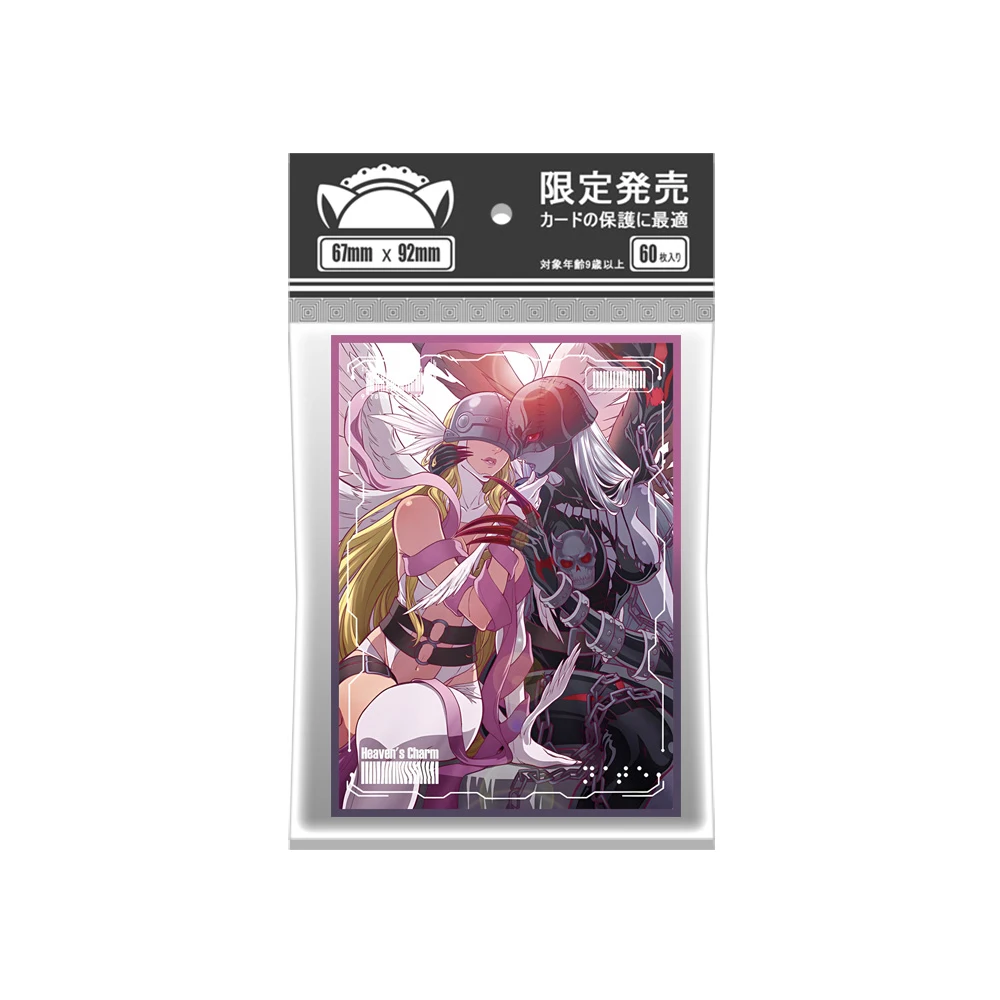 

60PCS 67x92mm Holographic Card Sleeves Angewomon Devimon Anime Card Cover Shield Card Cover for TCG/PKM/MTG Trading Cards