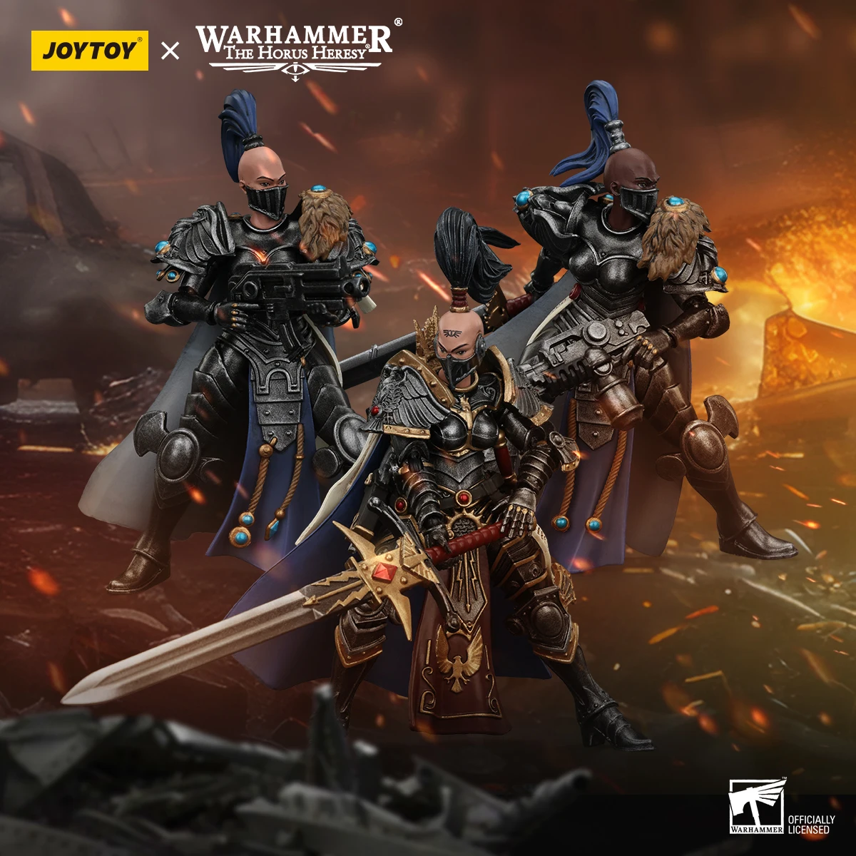 Фото [Предзаказ] JOYTOY Warhammer 30k 1/18 Фигурка Sisters of Silence Argent Lynx and White FalconsVigilator Cadre Новое поступление №4