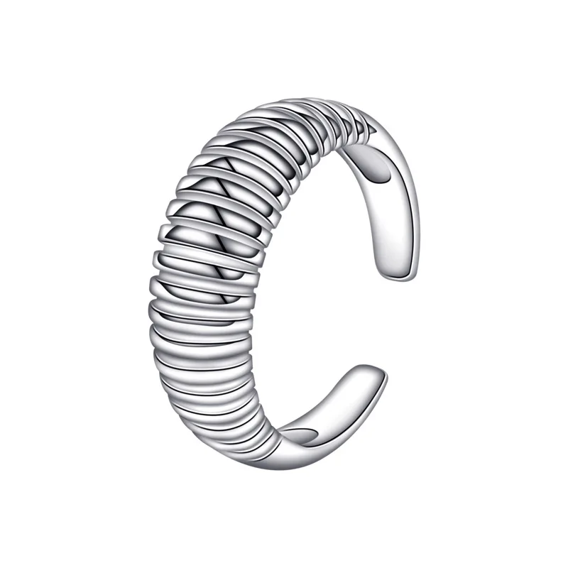 

Hot selling S925 in Europe and America, fashionable and fashionable, advanced design draft, irregular opening ring, female