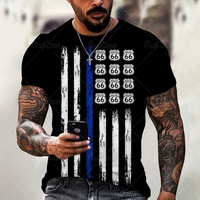 retro style mens t shirt 66 numbers 3d printed street trend fashion short sleeve o neck loose breathable oversized shirt