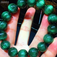 13 4mm natural green rutilated quartz clear round beads bracelet cat eye women men cat eye wealthy stone genuine aaaaaa