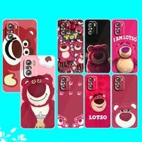 toy story strawberry bear for xiaomi redmi note 10s 10 k50 k40 gaming pro 10 9at 9a 9c 9t 8 7a 6a 5 4x transparent phone case