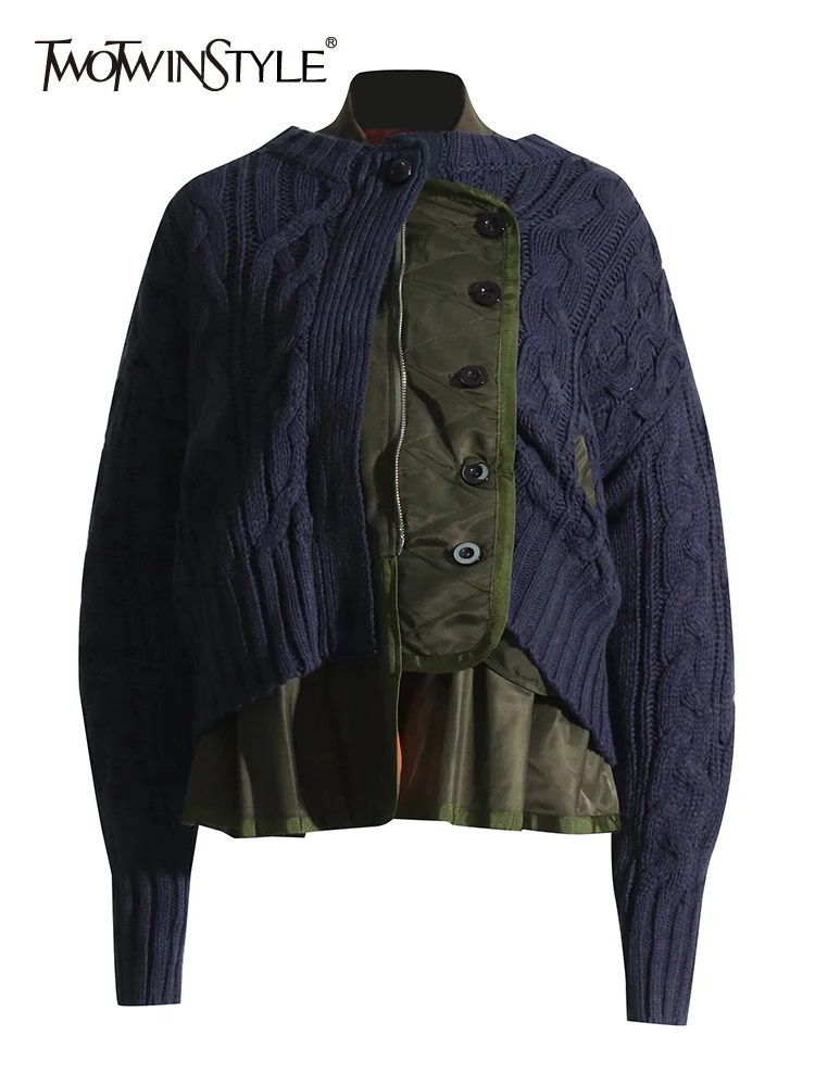 

Женский комплект из двух предметов TWOTWINSTYLE, свободный свитер с круглым вырезом и длинными рукавами, куртка на молнии, 2023