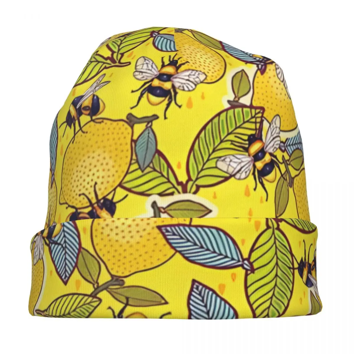 Тонкие облегающие шапки для мужчин и женщин с желтым лимоном Пчелой