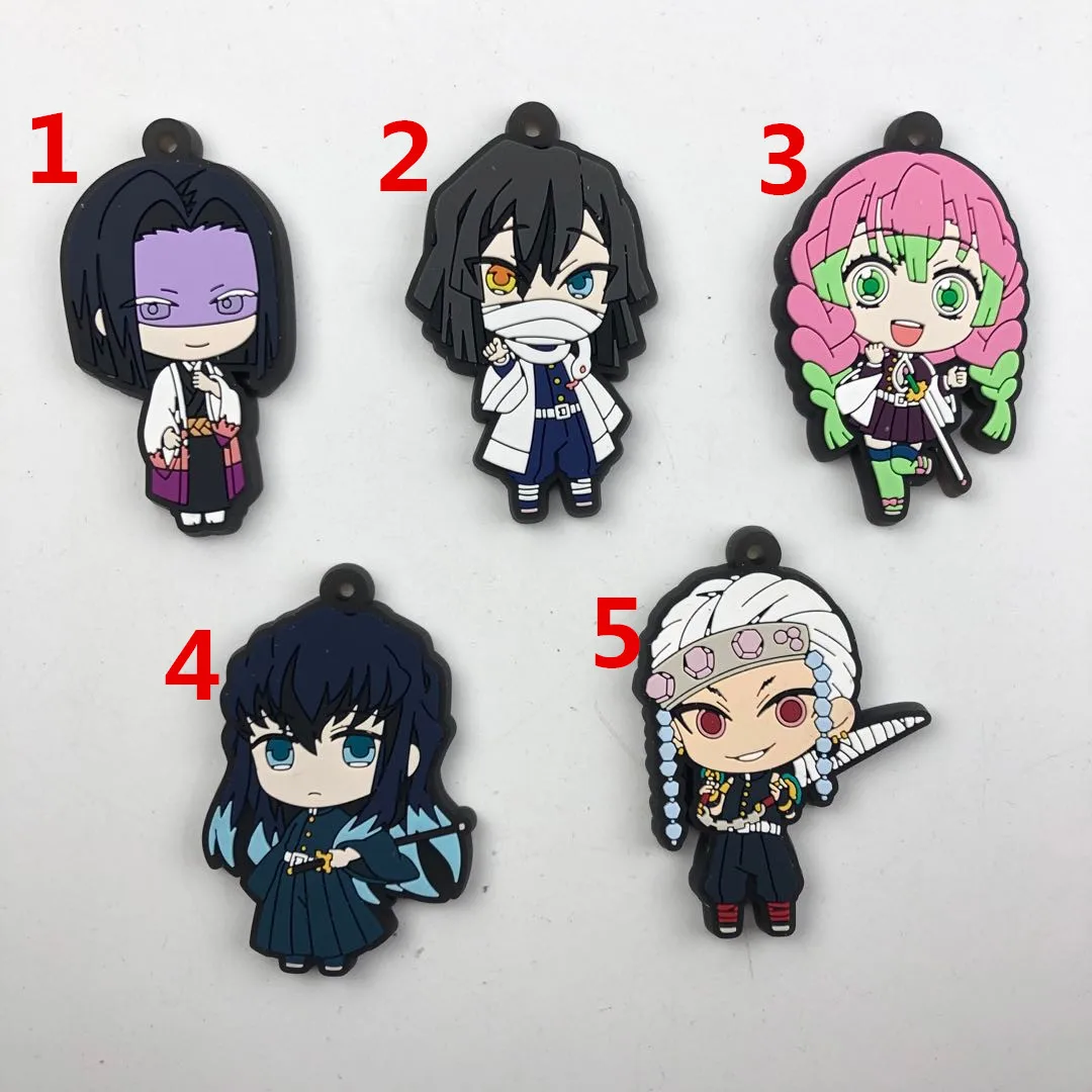 

Demon Slayer Kimetsu noYaiba Anime Rubber Keychain Key Ring Race Straps Cosplay