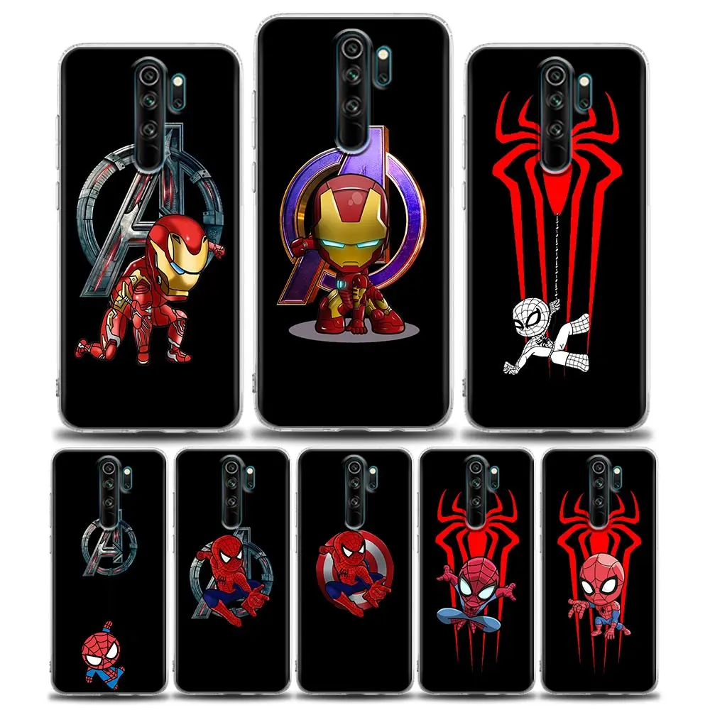

Cool Marvel Heros Clear Phone Case for Redmi 10C Note 11 11S 11T 10 10S 9 9S 8 8T 7 Pro 5G 4G Plus Soft Silicone Case