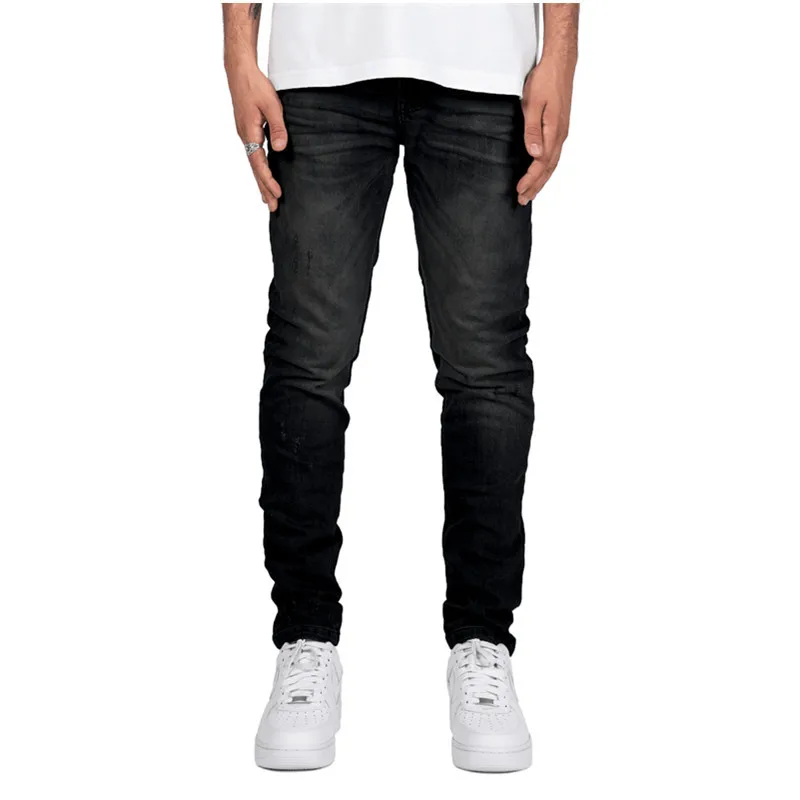 New Mens Jeans Youth Casual Men's Medium Waist Slim Fit Pencil Pants Streetwear Men Fashion Full Length Denim Pants