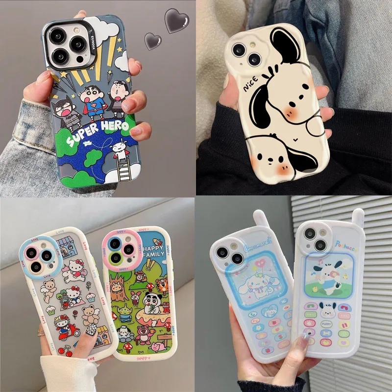 

Sanrio Hello Kitty Pachacco Phone Case IPhone 11 12 13 14 Pro Max XR Xs All-Inclusive Ultra-thin Anti-fall Shockproof Back Cover